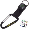 Aluminum Carabiner with Compass - 6 Cm